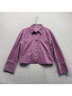 B.young Fuchsia Corduroy Jacket Retro Button Up Western Cowboy Wom Sz 34 Boho
